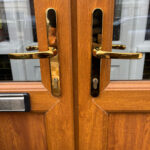 Pair of brass lever lever uPVC door handleset [city]