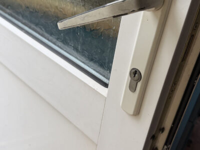 uPVC door handle & gearbox replacement in Rustington - before